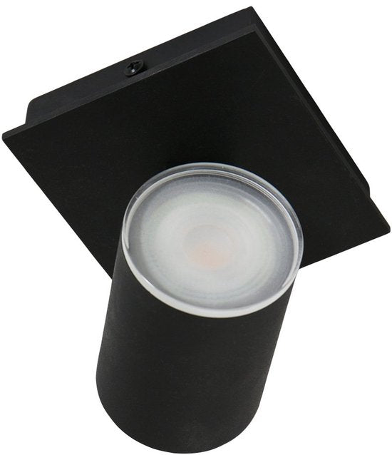 Spot de plafond Steinhauer Points Noirs 3059ZW Noir - Orientable et inclinable, en métal et plastique, ampoule incluse, adapté à un usage intérieur