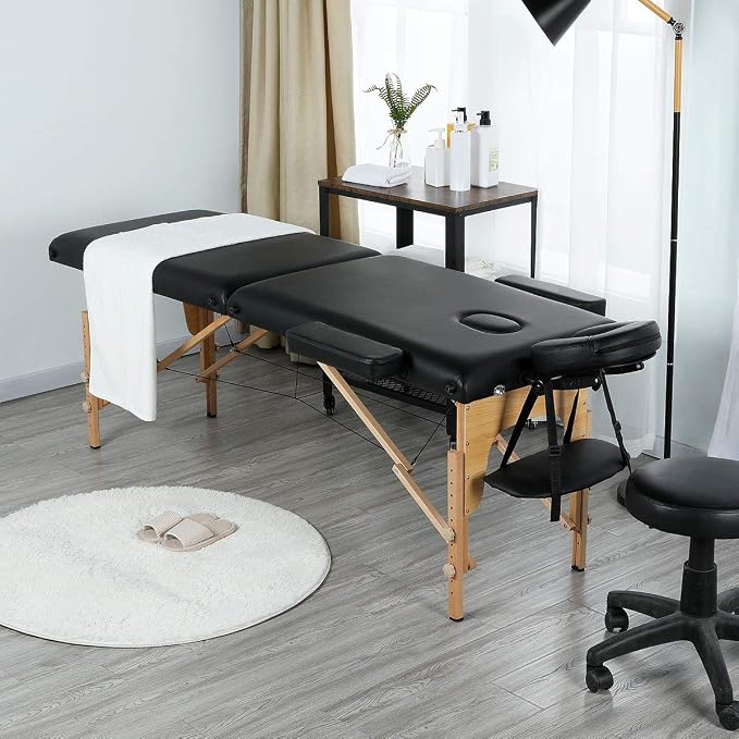 Table de massage pliable Yaheetech 213 x 82 cm - Hauteur réglable de 64 à 85,5 cm - Capacité de charge de 250 kg