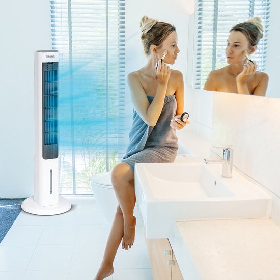 Livington ChillTower - Refroidisseur d'air à eau - climatiseur portable à 3 niveaux - puissant refroidisseur d'air « maxi-tower » avec un réservoir offrant 12 heures de refroidissement
