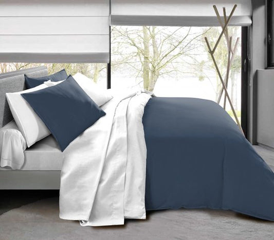Univers Décor - COUVERTURE DE COUVERTURE POUR LITS 90 X 190 CM COMPLET 4 PAQUETS MARINE/BLANC