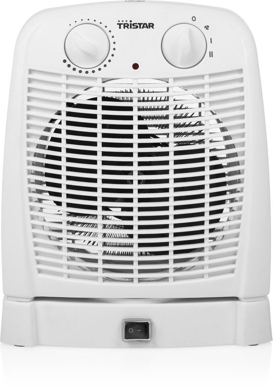 Tristar chauffage électrique KA-5059 - Chauffage à ventilateur - 2 niveaux de chaleur et ventilateur - Chauffage de camping - Blanc - Oscillant - Protection contre la surchauffe - Chauffage de salle de bains