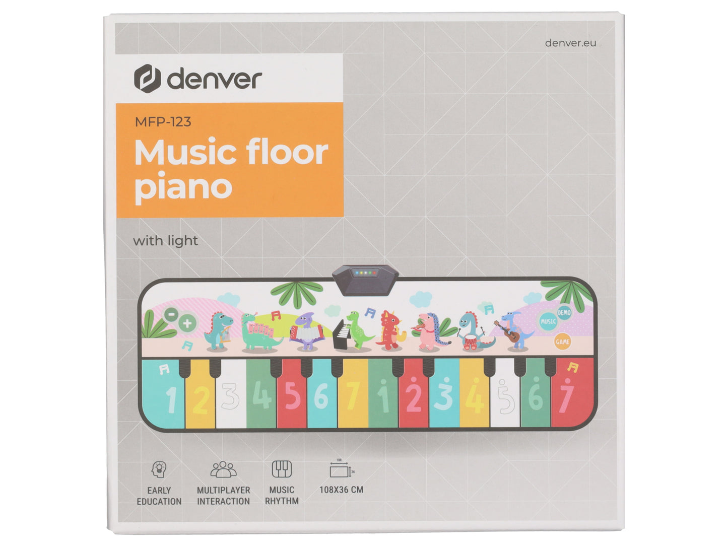 Denver MFP-123 Pianomat avec fonctions lumière et musique - 108 x 36 cm - coloré