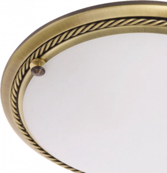 Plafonnier Steinhauer Belleron 2785BR bronze, Ø 29 cm, avec 2 douilles E27, en verre et métal, design classique pour usage intérieur