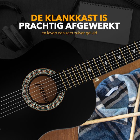 Finesse Acoustic Guitar - Starter Set - Nylon Strings - Guitare classique - Guitare enfant et adulte
