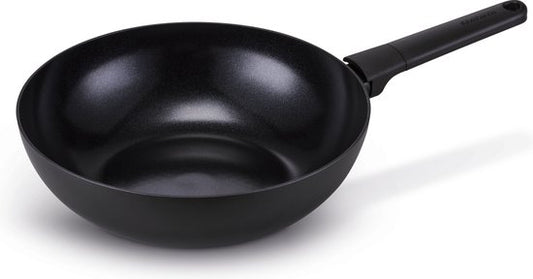 Poêle à wok Brabantia NERO - Ø 30 cm - 100 % sans PFAS - 100 % recyclée - Revêtement antiadhésif en céramique - Compatible avec l'induction