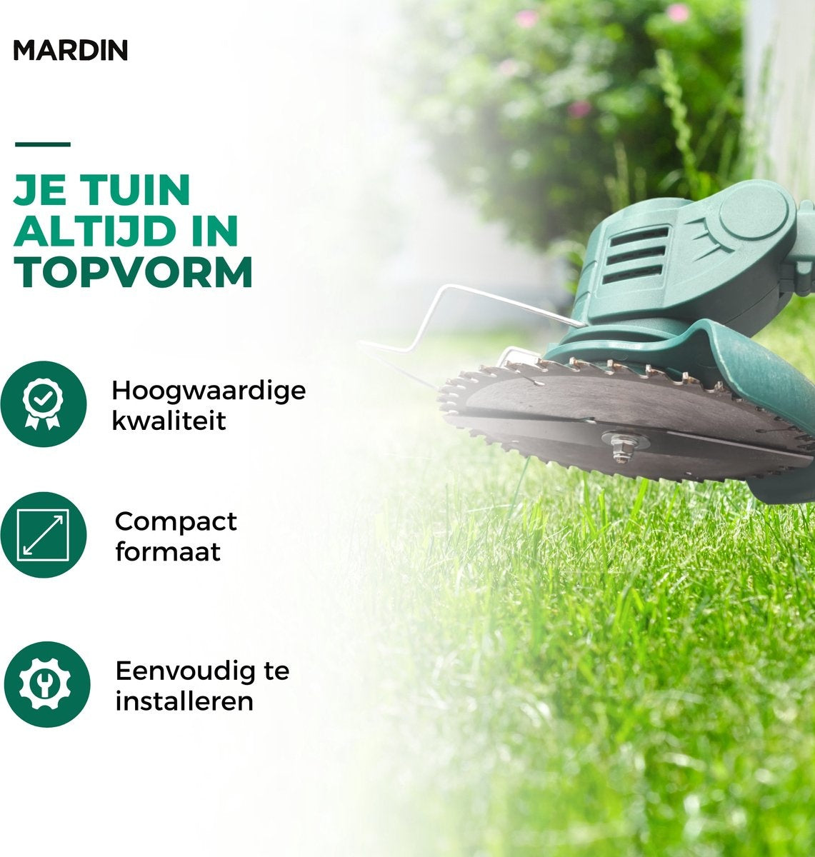 Mardin Faucheuse de bordures - Coupe-herbe - Débroussailleuse - Noir/vert