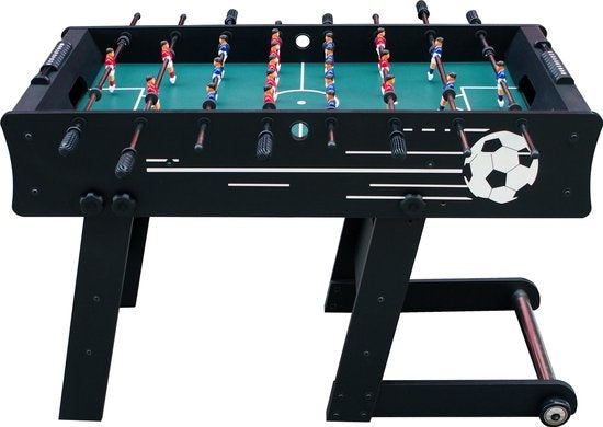 Cougar Scorpion Kick Football Table pliable en noir - Baby-foot avec 2 balles et compteur de score - Baby-foot d'intérieur 126x61x80cm