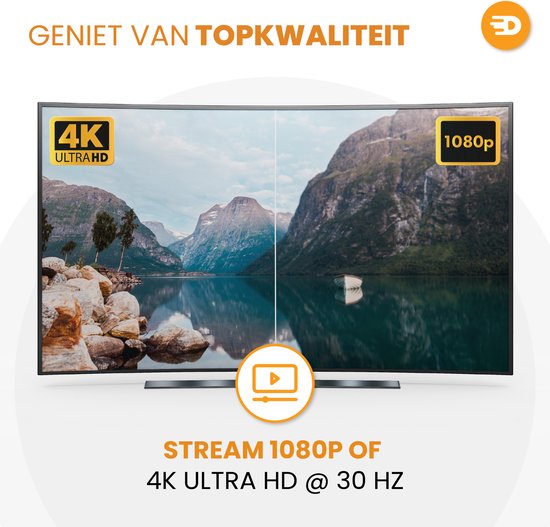 Drivv. Câble Premium Displayport vers HDMI - 4K 30hz - Nylon - 2 mètres - Gris