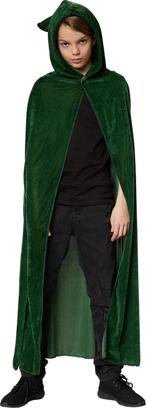 dressforfun - Mystic cape en velours vert 116 cm - déguisement costume halloween déguisement fête déguisement carnaval déguisement fête déguisement carnaval - 301850