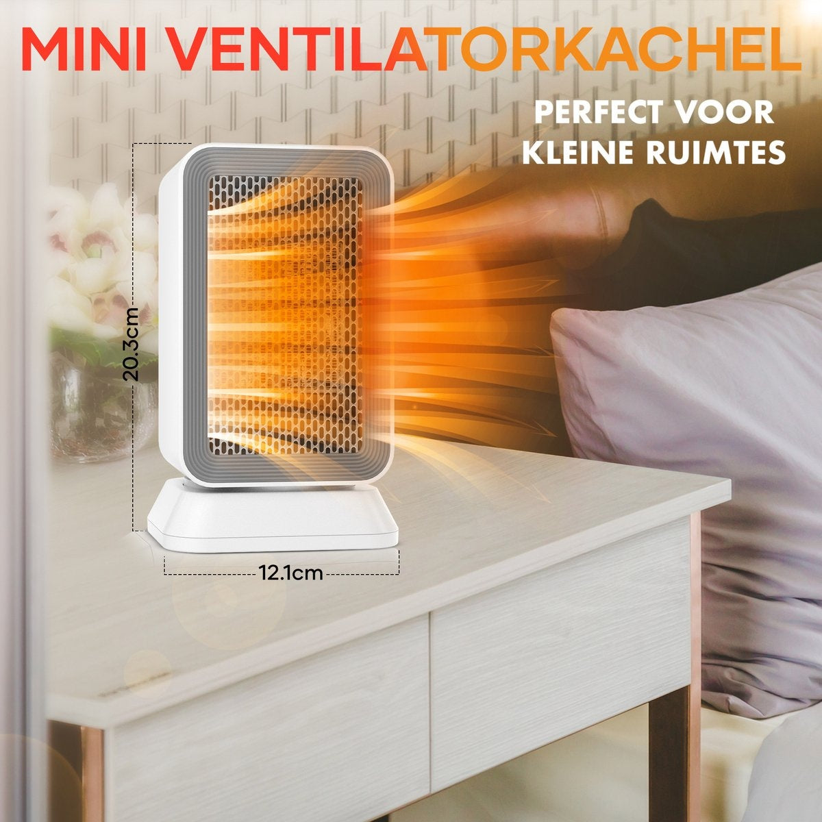 MATTI® - Réchaud à ventilateur - Réchaud électrique - Réchaud en céramique - Fonction oscillation et minuterie 1000W