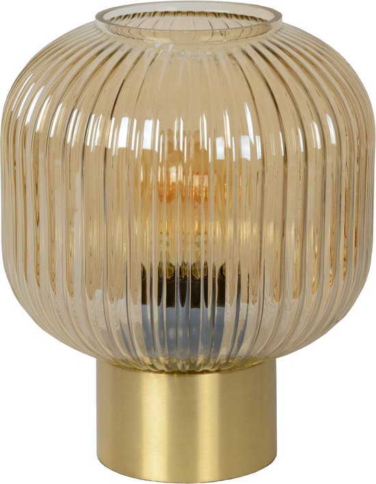 Lucide MALOTO - Lampe de table - Ø 20 cm - 1xE27 - Ambre