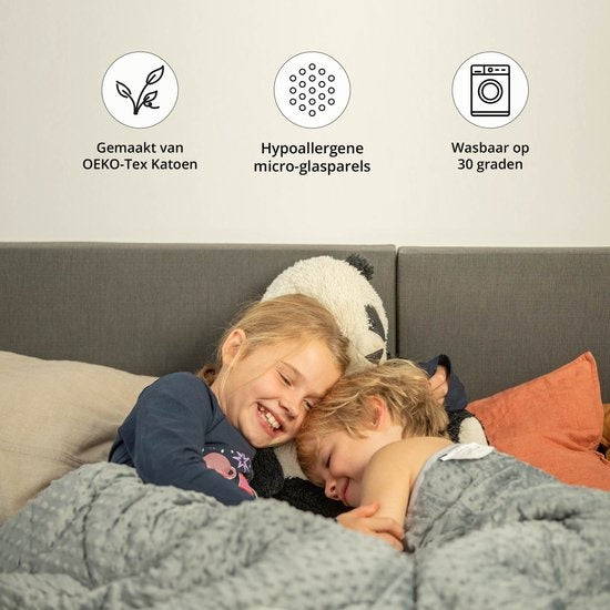 Ella® Couverture lestée pour enfant 2.4kg - 90 x 120cm - Couverture lestée - OEKO-TEX Coton & Minky Fleece