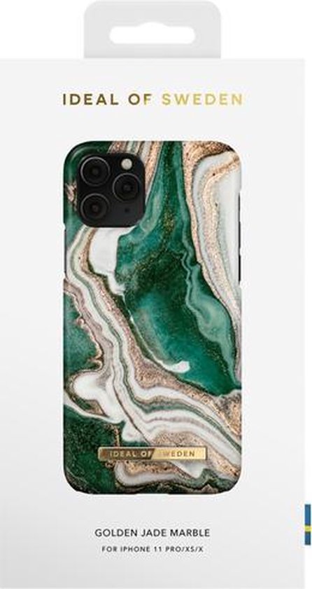 iDeal of Sweden iPhone 11 Pro Coque arrière - Golden Jade Marble