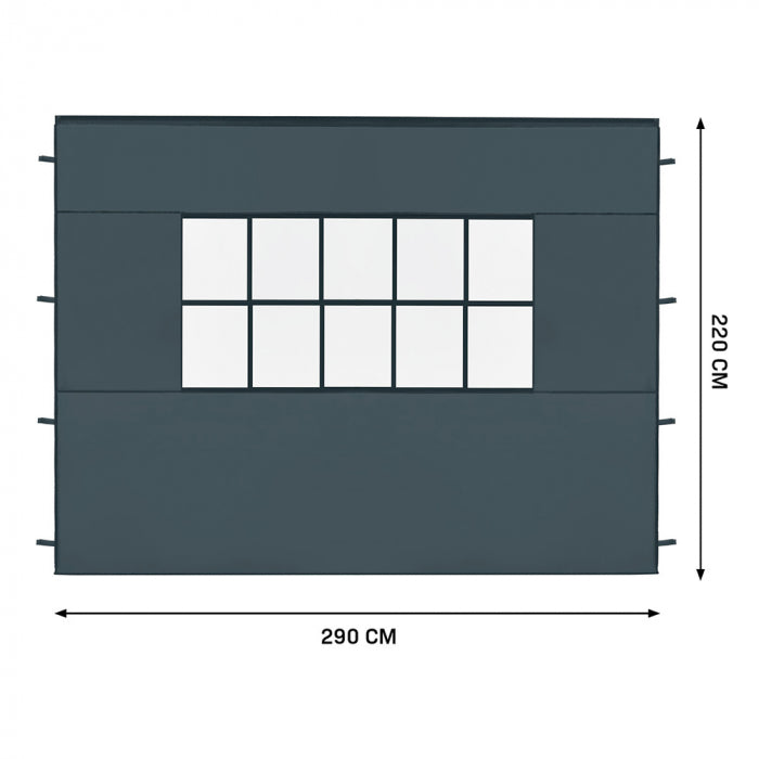 Ensemble de parois latérales VonRoc 3 x 4,5 m pour tente de réception Premium PT805AA - Gris