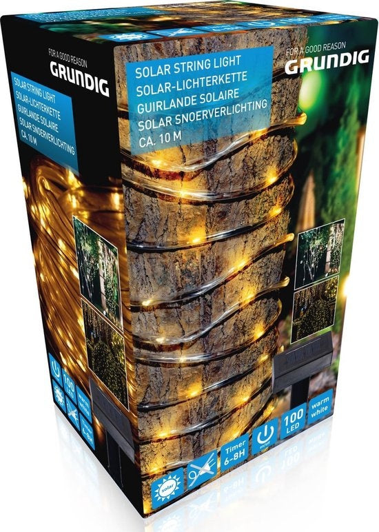 Grundig Light String - Solar - 100 LEDs - Warm light - 10 Metres