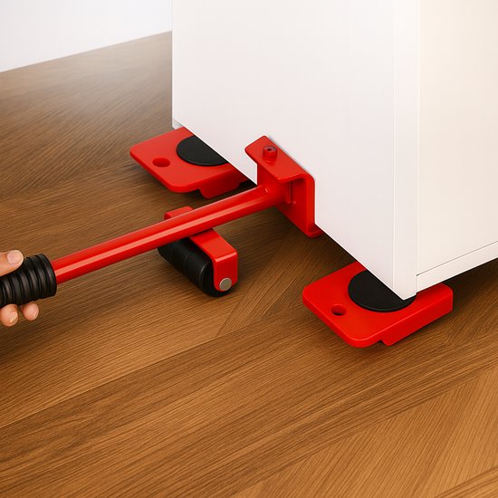 Ceruzo Transpalette - 5 pièces - Aide au déménagement et au levage - Capacité de charge 150 kg - 360° - Rouleaux pour meubles