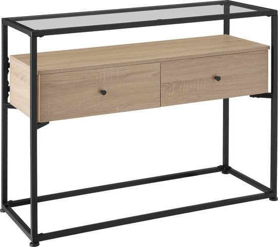 tectake - Table console buffet Lecture - industriel - brun clair - 101,5x41,5x80,5cm - 404691