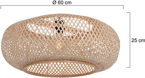 Abat-jour Steinhauer en bambou et bois naturel, Ø 60 cm, E27