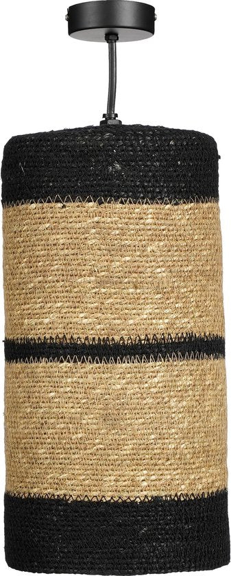 Mica Decorations Lampe pendante Jinx - H30 x Ø15 cm - Jute - Noir