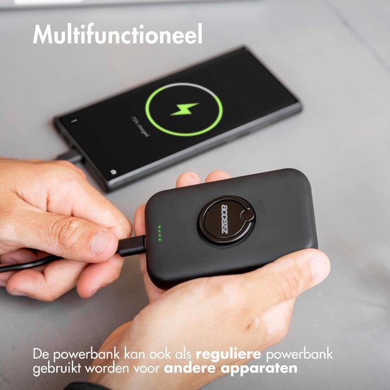 Accezz Powerbank Adapté à Magsafe 5000 mAh - Affichage LED de la batterie - USB C - 18 Watt - Powerbank sans fil Adapté à iPhone 12/13/14/15 - Noir