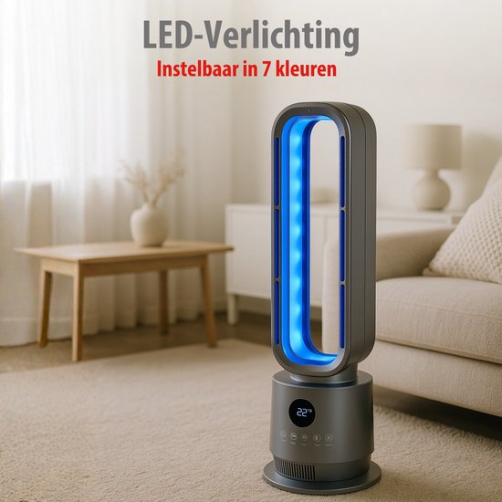Radiateur soufflant 2-en-1 Alpina 2000 W - Radiateur électrique et ventilateur avec télécommande - Ventilateur colonne oscillant avec minuterie - Radiateur à température réglable