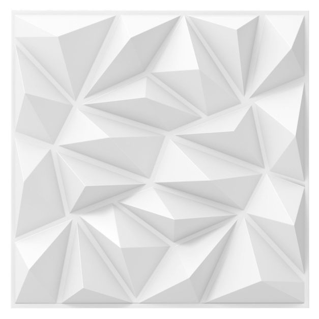 Coast 3D Wall Panels - Diamond Design - 40 Pieces - 50 x 50 cm - White