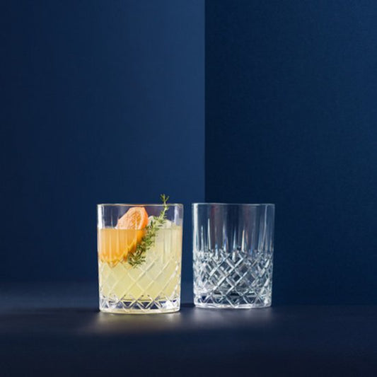 Lot de 2 verres Tumbler – 310 ml – Design taillé élégant – Verres de luxe pour le whisky, l'eau et les desserts