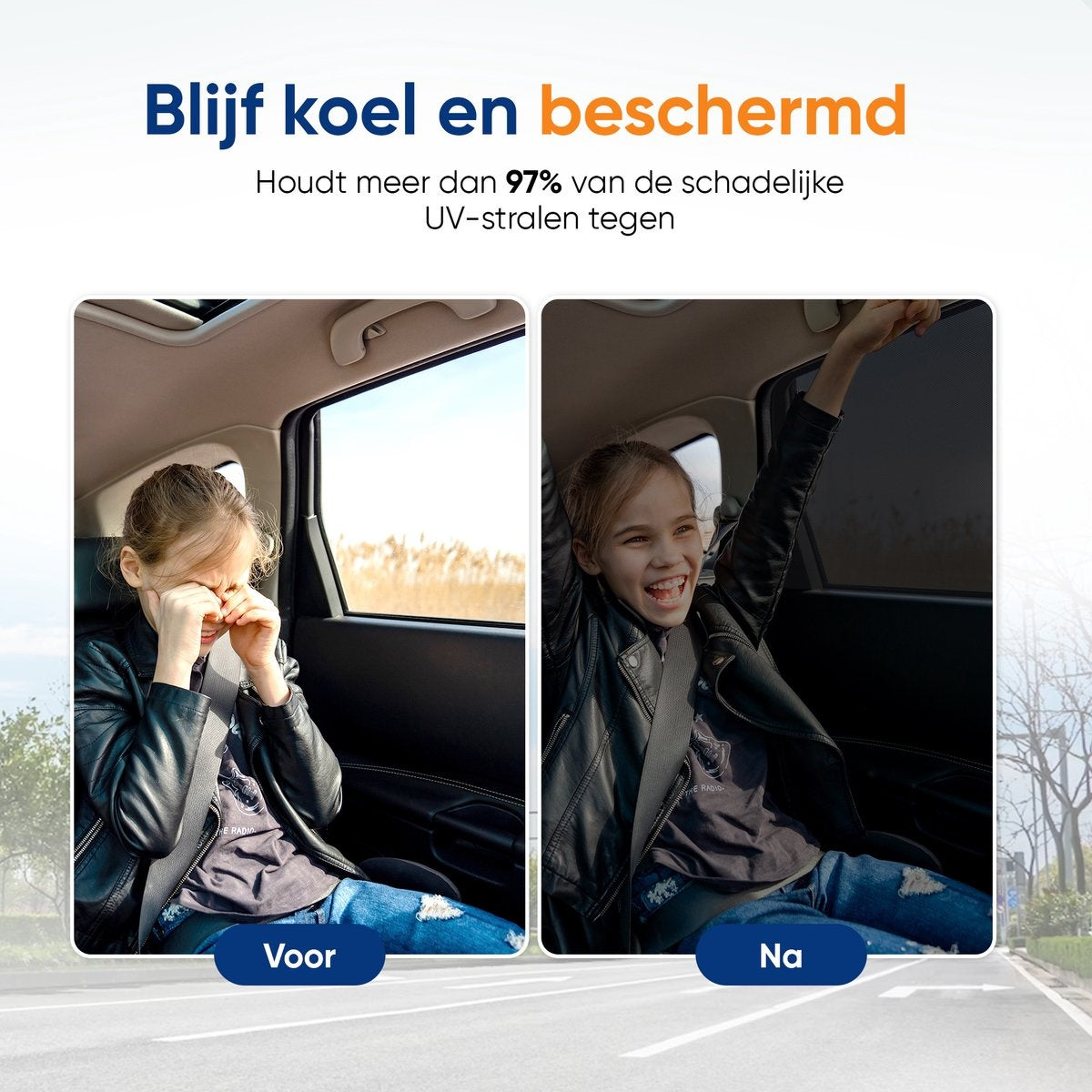 TenTravel Pare-soleil pour voiture - Protection solaire pour bébé et enfant - Pare-soleil pour vitre latérale extra foncée - Protection UV - 2 pièces