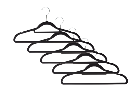 Lot de 5 cintres - Vert/Noir - Antidérapants, 55 % de matériaux recyclés