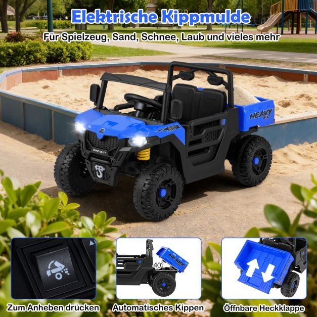 Coast Electric Child Car 12V - Voiture à bascule avec télécommande 106 x 60 x 59 cm - Bleu foncé