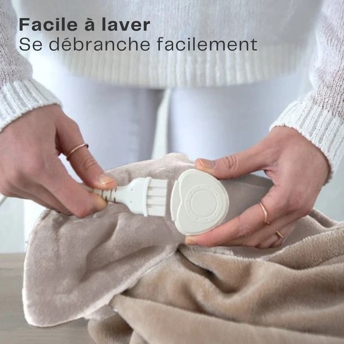 Couverture chauffante électrique -  Auronic - 1 personne - 3 niveaux de chaleur - avec minuterie - 160 x 120cm - Beige