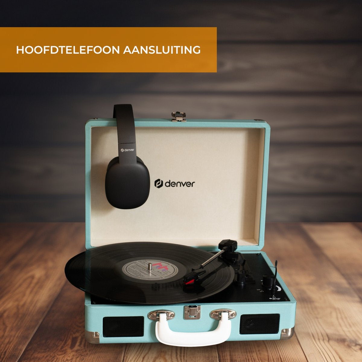 Denver Record Player - Haut-parleurs intégrés - Logiciel PC inclus - Auto-stop - Rétro - VPL120 - Bleu