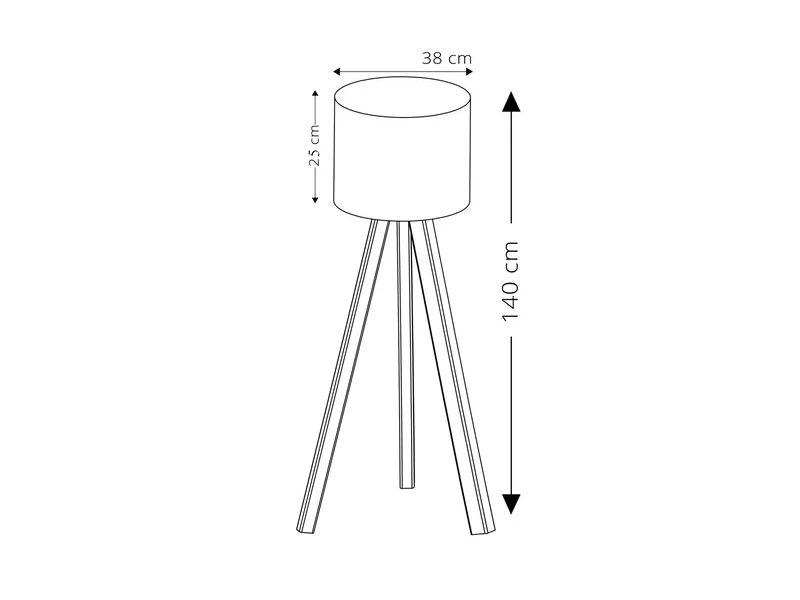 Lampe sur pied Asir - Bois - 150 cm de haut - Naturel
