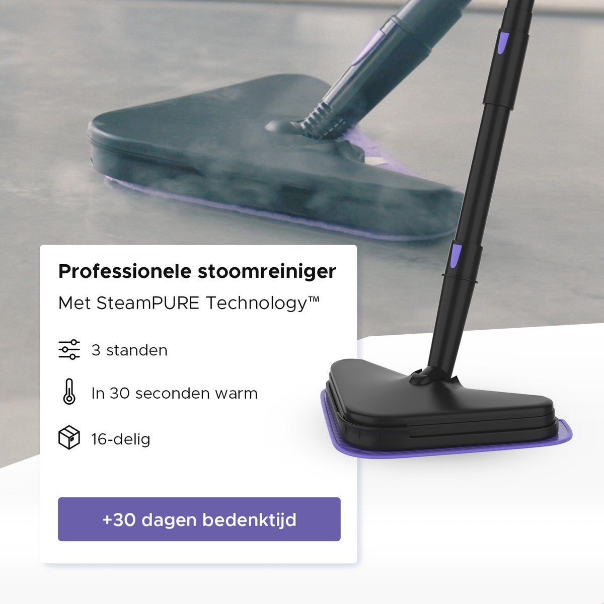 Motionflow Nettoyeur vapeur 16 en 1 - Nettoyeur vapeur à main - Nettoyeur de taches - Nettoyage en profondeur pour le sol, le canapé, la salle de bain et la moquette - nettoyeur de moquette