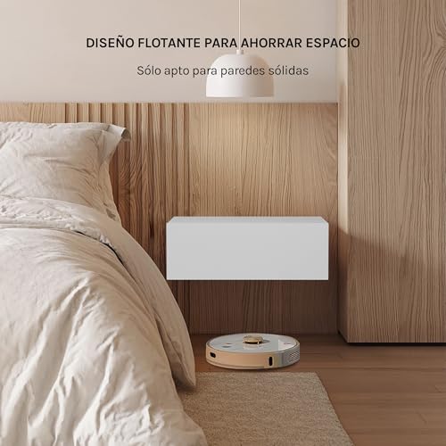 Woltu Table de nuit avec tiroir Set of 2 - Fixation murale, blanc - 40x30x14 cm
