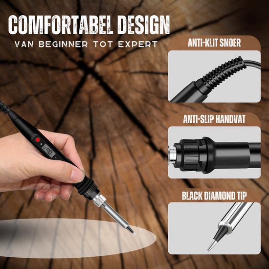 Vertrex 2-in-1 Soldering Iron and Wood Burner Set - 40-piece - Pyrography - Soldering tin - Soldering station - Soldering set