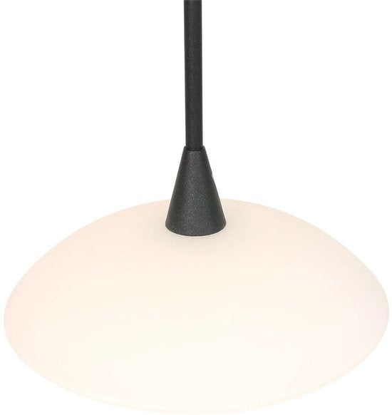 Suspension Tallerken 2654ZW Noir - Style moderne, hauteur réglable, matériaux : verre et métal, d'intérieur, Steinhauer