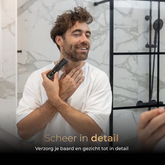 Wellshave 6 in 1 Beard trimmer Supreme - Tondeuse pour la barbe et le corps - Tondeuse pour le nez - Tondeuse pour le corps - IPX7 Waterproof - 6 accessoires inclus