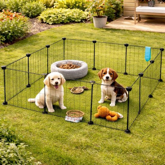 Enclos pour animaux Ceruzo 105 cm – Enclos pour chiots – Modulaire – Pour lapins et cochons d'Inde