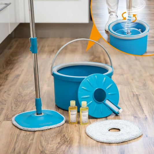 Livington Clean Water Spin Mop - De l'eau toujours propre - Nettoyant et tampons inclus - Pour tous les types de sols