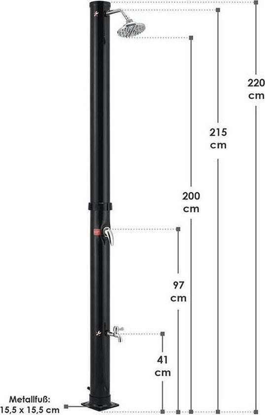 Douche solaire / douche d'extérieur - Victoria - 20 Liter - Max. 3.5 bar