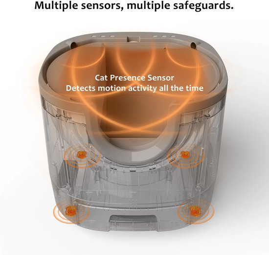 Bac à litière automatique autonettoyant - Conception ouverte - Très grande capacité - Capteurs de sécurité avancés - Adapté à plusieurs chats