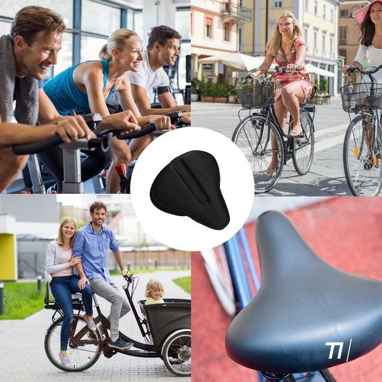 TIKKENS® Housse de selle vélo Gel 3D - Housse de pluie Imperméable - Housse de selle vélo Silicone - Tapis de selle - Housse de selle vélo - Noir