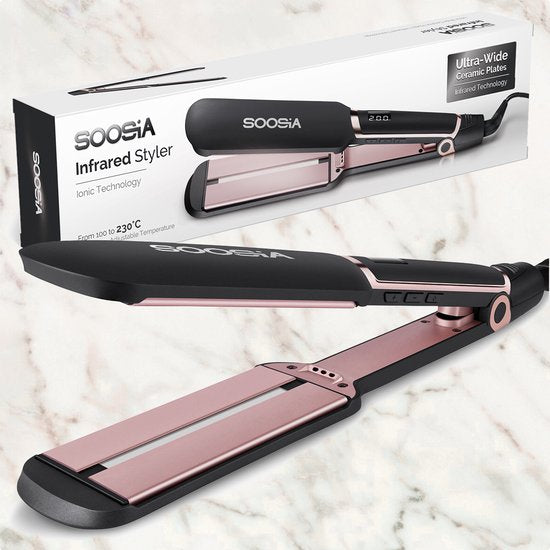 Soosia Infrared Styler - Lisseur infrarouge à plaques extra larges 5 cm - Technologie infrarouge - Pour des cheveux lisses et brillants