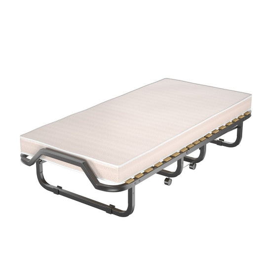 Coast Folding Bed - Single - 200 x 90 x 41 cm - Matelas inclus - Beige & Black