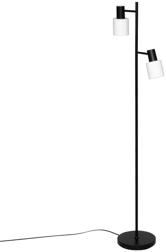 Lampe sur pied en métal avec 2 abat-jours en pierre TAIS