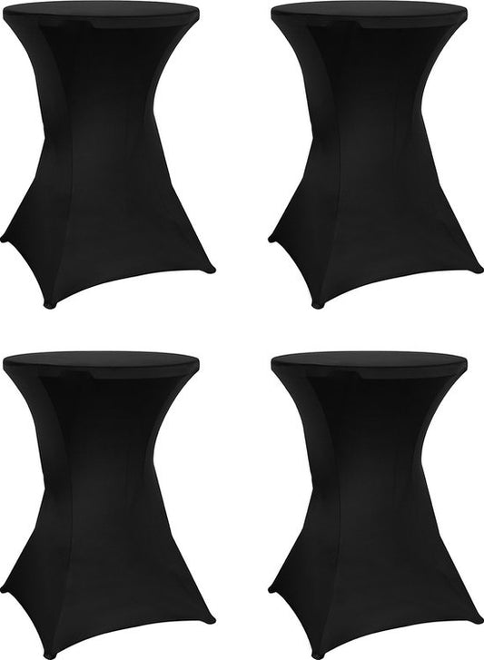 Saaf Ensemble de jupes bartables - 4 pièces - ∅80-85 x 110cm - Housse bartable - Lavable et élastique - Noir