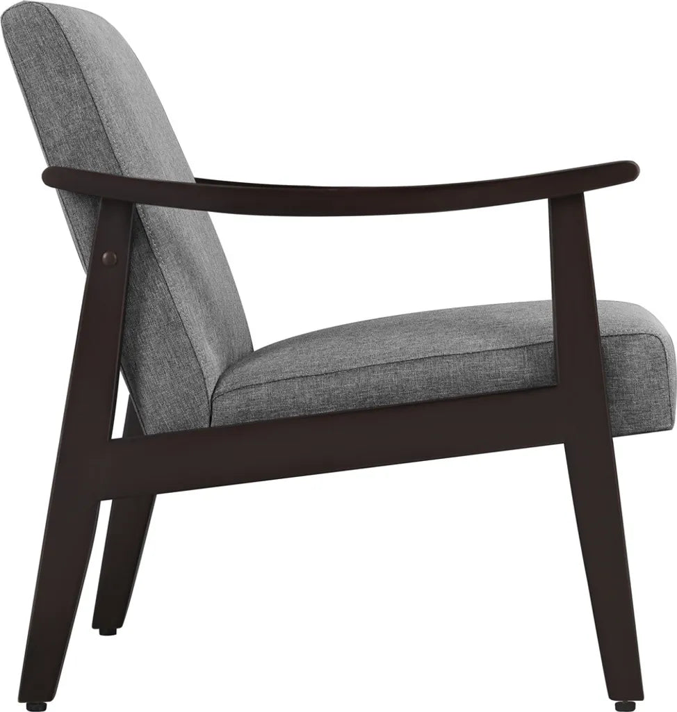 Fauteuil rétro Yaheetech - Accoudoirs en bois - Rembourré - 136 kg - Gris foncé