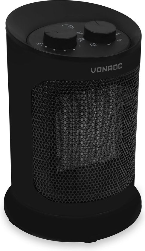 VONROC Radiateur électrique - radiateur soufflant - 1200W/1800W - céramique - 3 réglages - thermostat - fonction swing - 20m2