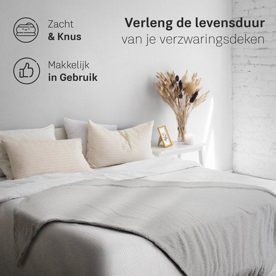 Couverture CozySense® 140x200 - Matériau double face - Pour toutes les saisons - Technologie de fermeture éclair à 360° - Hypoallergénique & OEKO-TEX® - Gris